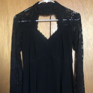 Black gothic Victorian dress with lace sleeves